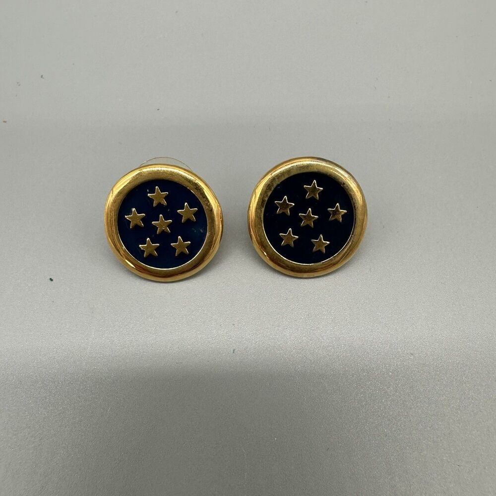 Vintage Olympic Stud Earrings USA 36 USC 380 Stars 3 Pairs Red White Blue - Picture 6 of 6